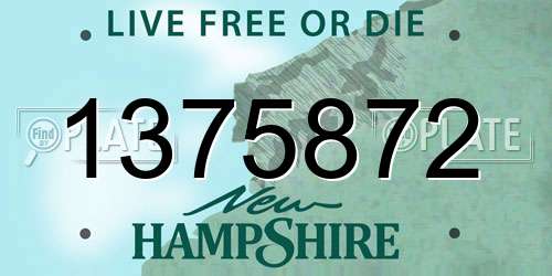 1375872 New Hampshire License Plate