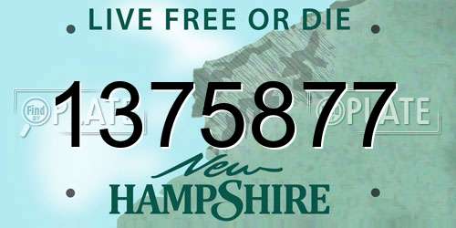 1375877 New Hampshire License Plate