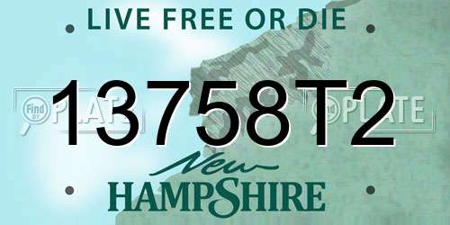 13758T2 New Hampshire License Plate