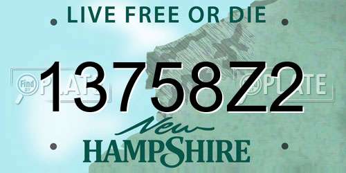 13758Z2 New Hampshire License Plate