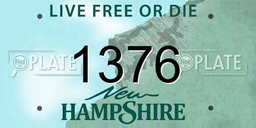 1376 New Hampshire License Plate