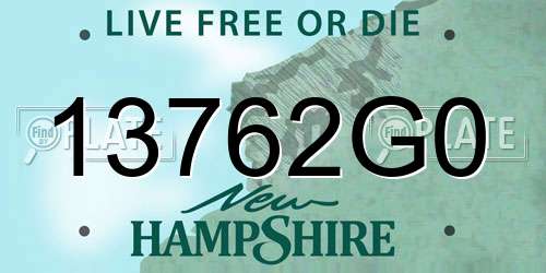 13762G0 New Hampshire License Plate