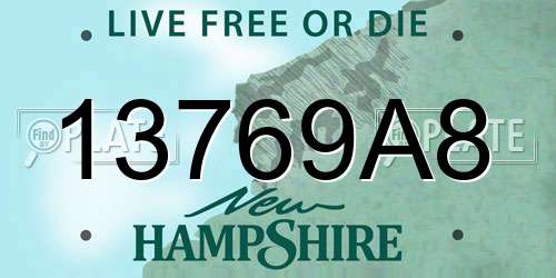 13769A8 New Hampshire License Plate