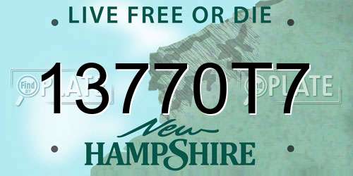 13770T7 New Hampshire License Plate