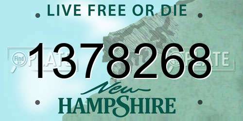 1378268 New Hampshire License Plate
