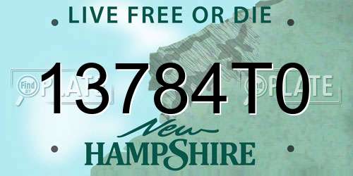 13784T0 New Hampshire License Plate