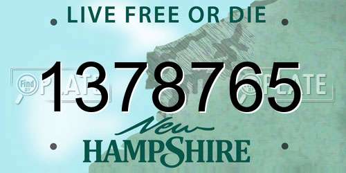 1378765 New Hampshire License Plate