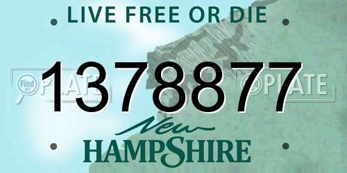 1378877 New Hampshire License Plate