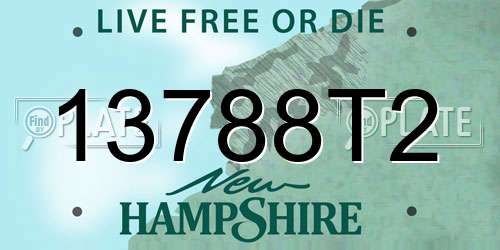 13788T2 New Hampshire License Plate