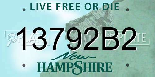 13792B2 New Hampshire License Plate