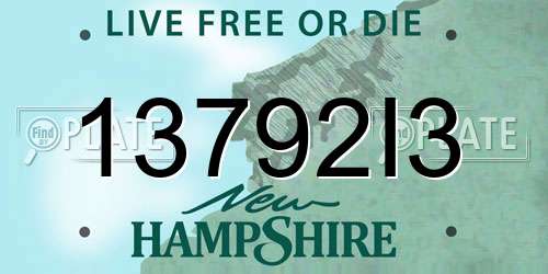 13792I3 New Hampshire License Plate