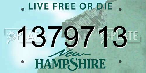 1379713 New Hampshire License Plate