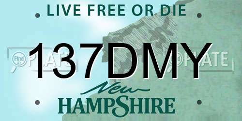 137DMY New Hampshire License Plate