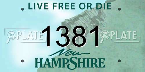 1381 New Hampshire License Plate