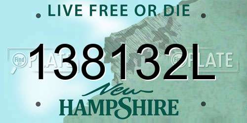 138132L New Hampshire License Plate