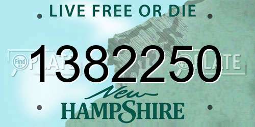 1382250 New Hampshire License Plate