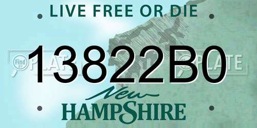 13822B0 New Hampshire License Plate