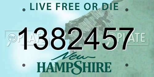 1382457 New Hampshire License Plate