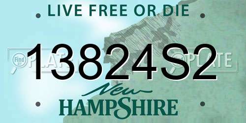 13824S2 New Hampshire License Plate