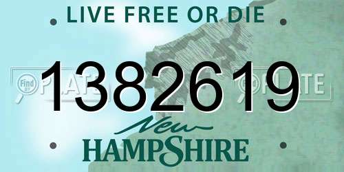 1382619 New Hampshire License Plate
