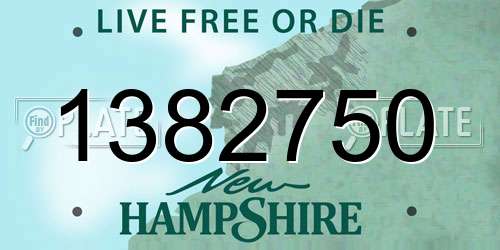 1382750 New Hampshire License Plate