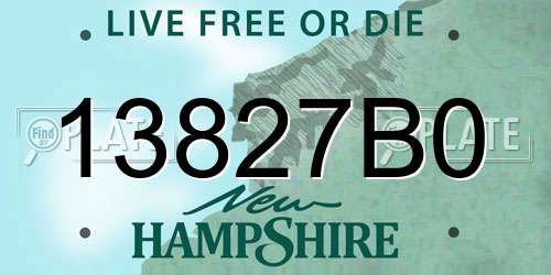 13827B0 New Hampshire License Plate