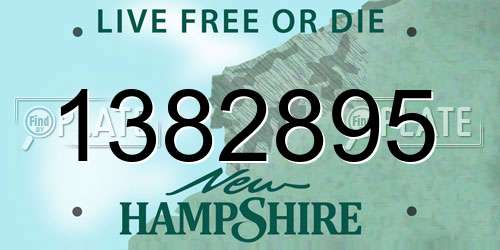 1382895 New Hampshire License Plate
