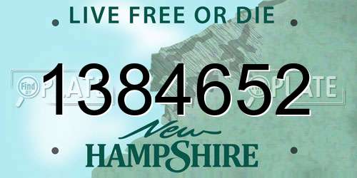 1384652 New Hampshire License Plate