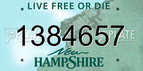 1384657 New Hampshire License Plate