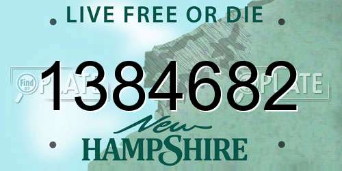1384682 New Hampshire License Plate