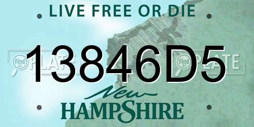 13846D5 New Hampshire License Plate