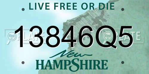13846Q5 New Hampshire License Plate
