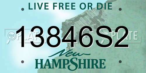 13846S2 New Hampshire License Plate