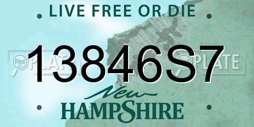 13846S7 New Hampshire License Plate