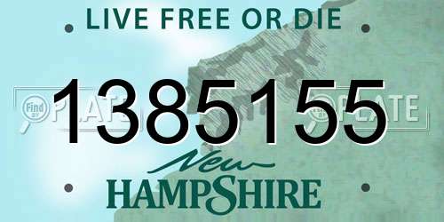 1385155 New Hampshire License Plate