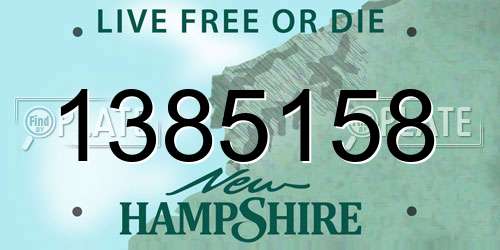 1385158 New Hampshire License Plate