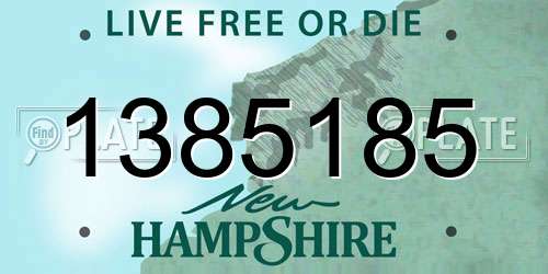 1385185 New Hampshire License Plate