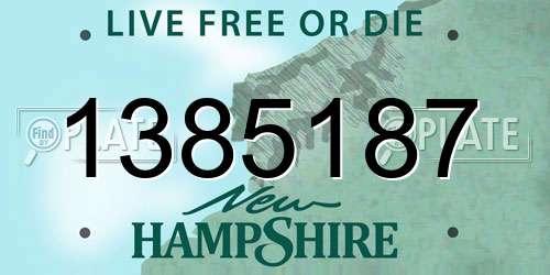 1385187 New Hampshire License Plate