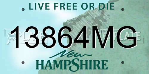 13864MG New Hampshire License Plate