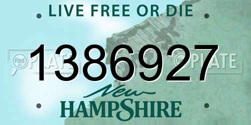 1386927 New Hampshire License Plate