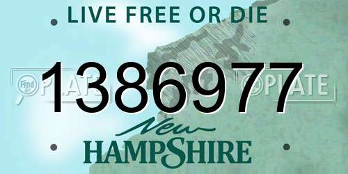 1386977 New Hampshire License Plate