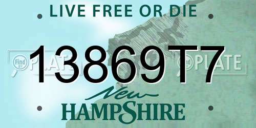 13869T7 New Hampshire License Plate