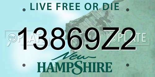 13869Z2 New Hampshire License Plate