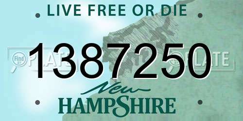 1387250 New Hampshire License Plate