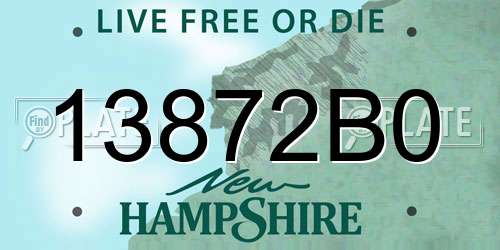 13872B0 New Hampshire License Plate