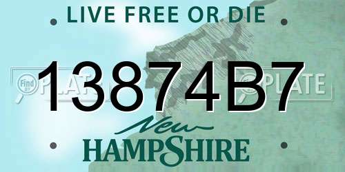 13874B7 New Hampshire License Plate