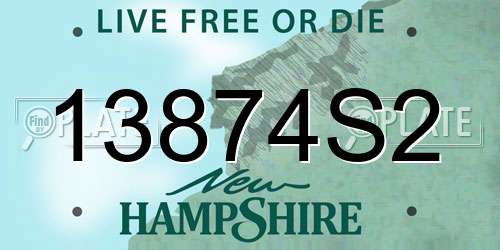 13874S2 New Hampshire License Plate