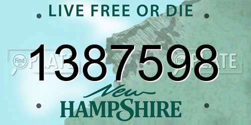 1387598 New Hampshire License Plate