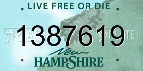 1387619 New Hampshire License Plate