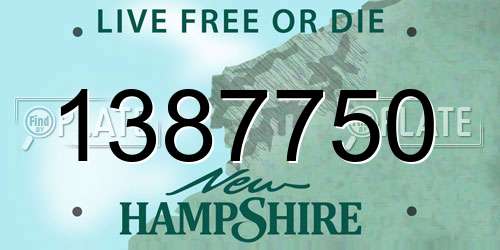 1387750 New Hampshire License Plate